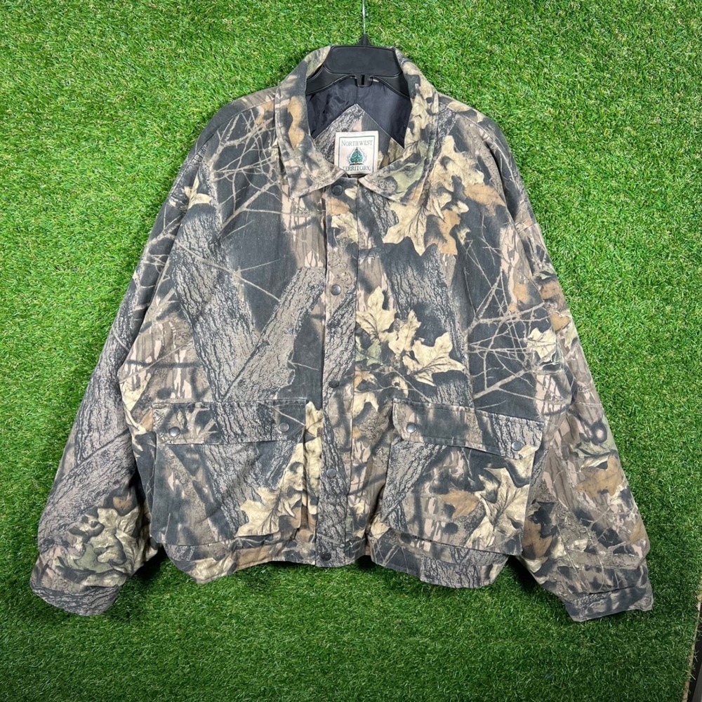 Northwest Territory Camo Bomber Jacket Mens 2XL Woodland Camouflage‎ Insulated